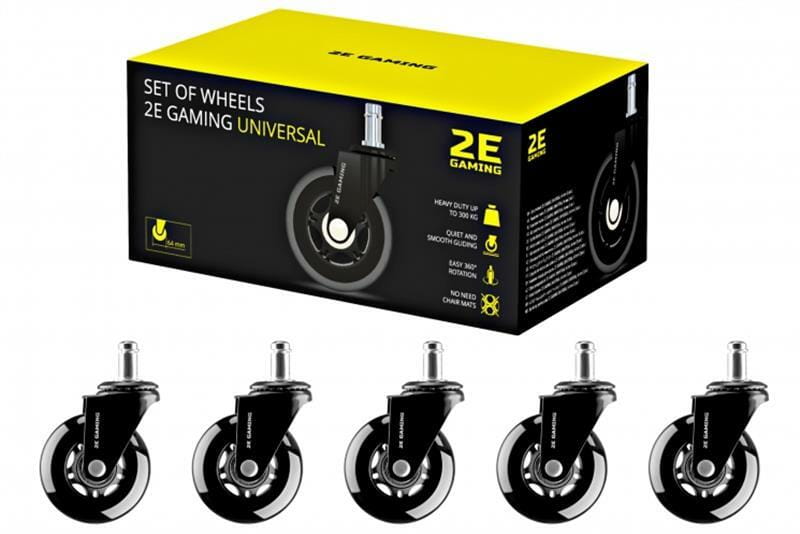 Комплект колес 2E Gaming Universal 64мм 5 шт Black (2E-GWH-003-BK)