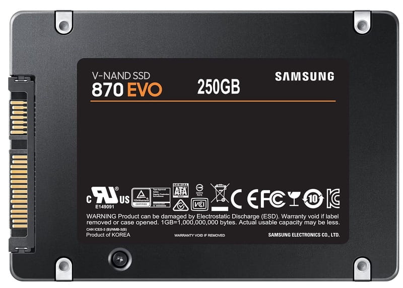 Накопитель SSD  250GB Samsung 870 EVO 2.5" SATAIII MLC (MZ-77E250BW)