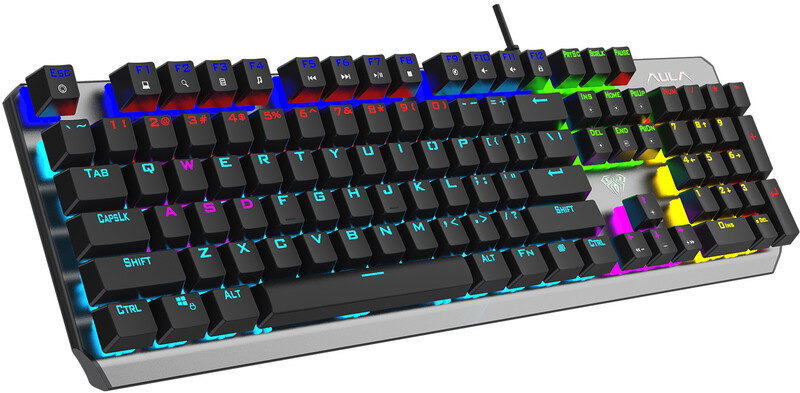 Клавиатура Aula Mechanical F2066-II KRGD blue rainbow backlit (6948391234526)