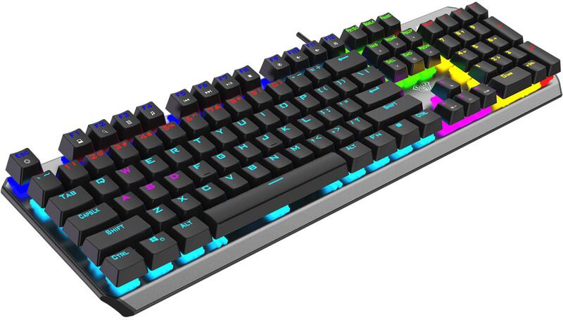 Клавиатура Aula Mechanical F2066-II KRGD blue rainbow backlit (6948391234526)