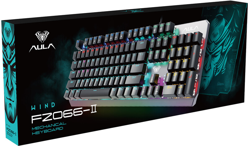 Клавиатура Aula Mechanical F2066-II KRGD blue rainbow backlit (6948391234526)