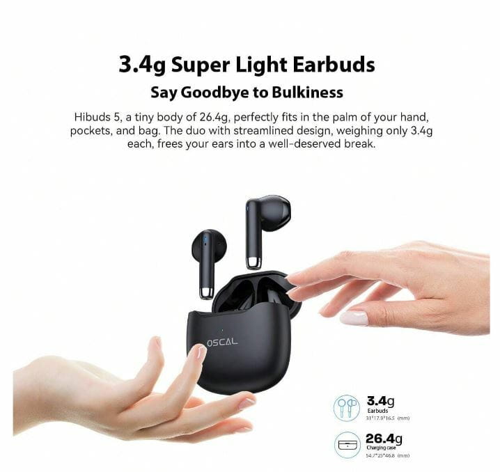 Bluetooth-гарнитура Oscal HiBuds 5 Black