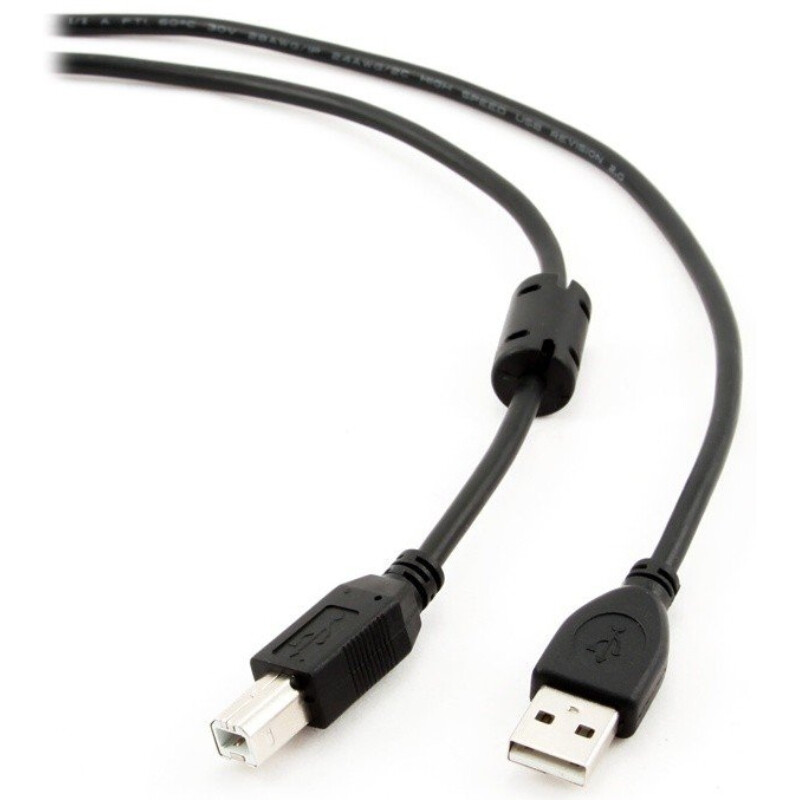 Кабель Cablexpert USB - USB Type-B V 2.0 (M/M), 4.5 м, Феритовий фільтр, чорний (CCF-USB2-AMBM-15)