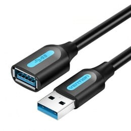 Удлинитель Vention USB - USB V 3.0 (M/F), 1.5 м, Black (CBHBG)