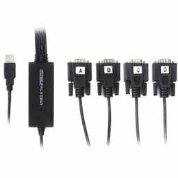 Кабель Viewcon USB - 4хCOM (M/M), (9+25pin), 1.4 м, Black (VE671)