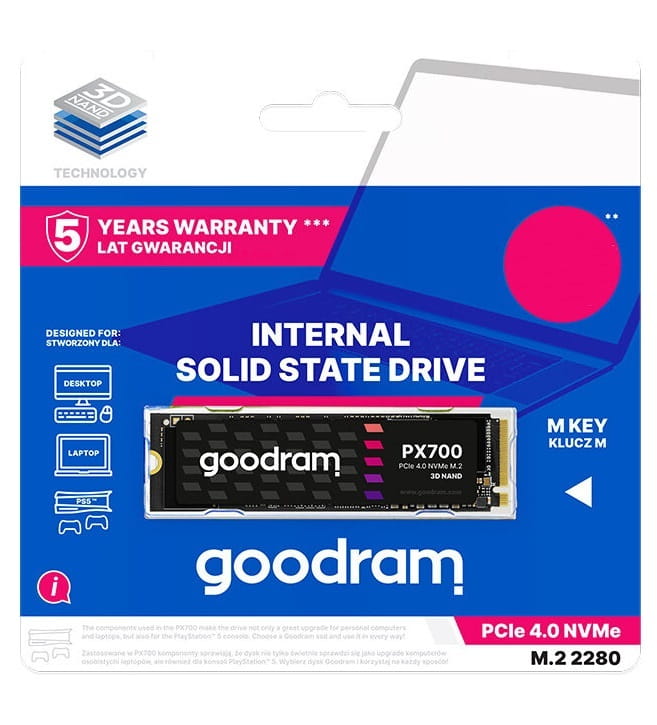 Накопичувач SSD 2TB Goodram PX700 M.2 2280 PCIe 4.0 x4 NVMe 3D NAND (SSDPR-PX700-02T-80)