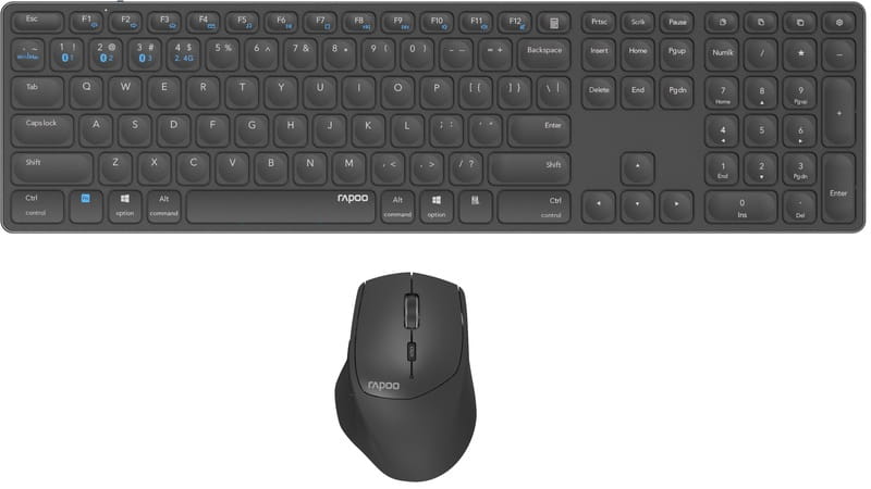 Комплект (клавіатура, мишка) бездротовий Rapoo 9800M Wireless Dark Grey