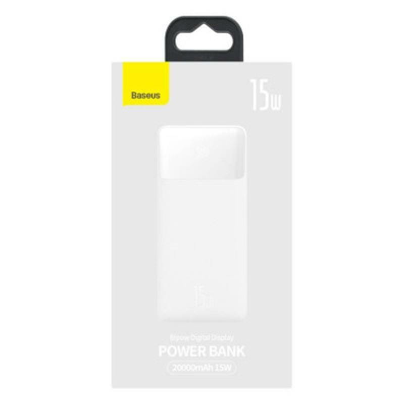 Універсальна мобільна батарея Baseus Bipow 20000mAh 15W White (PPBD050102) (1283126558719)