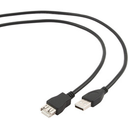 Кабель Cablexpert USB - USB V 2.0 (M/F), удлинитель, 1.8 м, черный (CCP-USB2-AMAF-6)