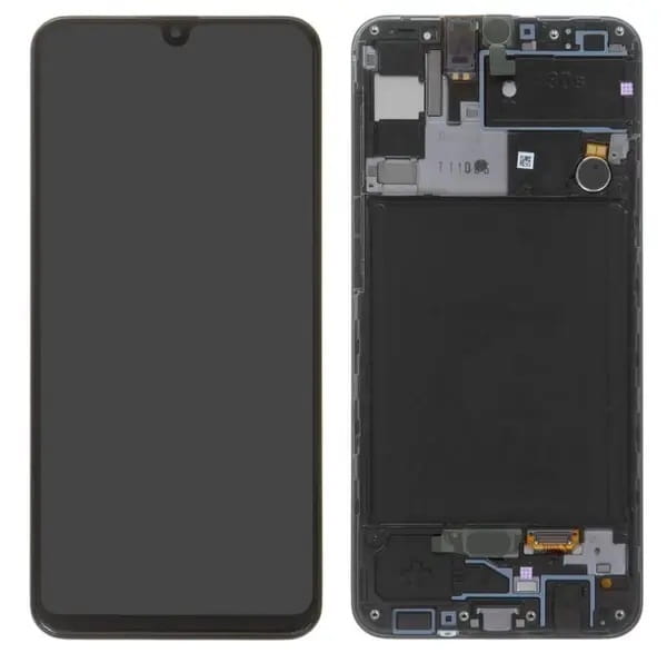 Дисплей Samsung SM-A307F Galaxy A30s (2019) у зборі з сенсором та рамкою black service orig (L14780)