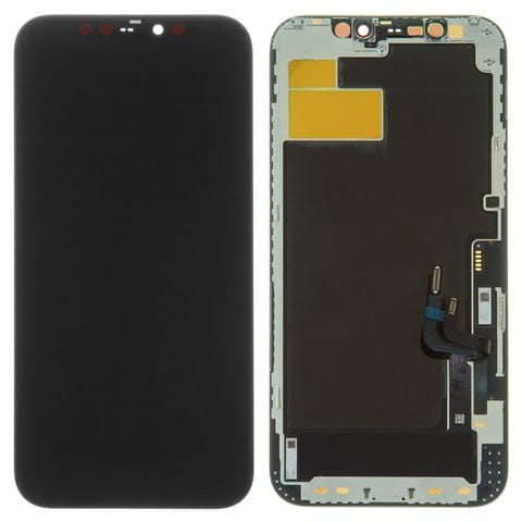 Дисплей iPhone 12/iPhone 12 Pro в сборе с сенсором и рамкой black (оригинал завод) (I25563)