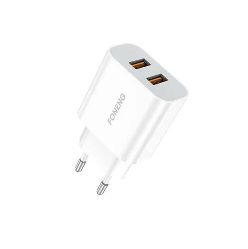 Фото - Зарядний пристрій Foneng Мережевий   EU45 Dual USB Charger  White (2USBх2.4A)