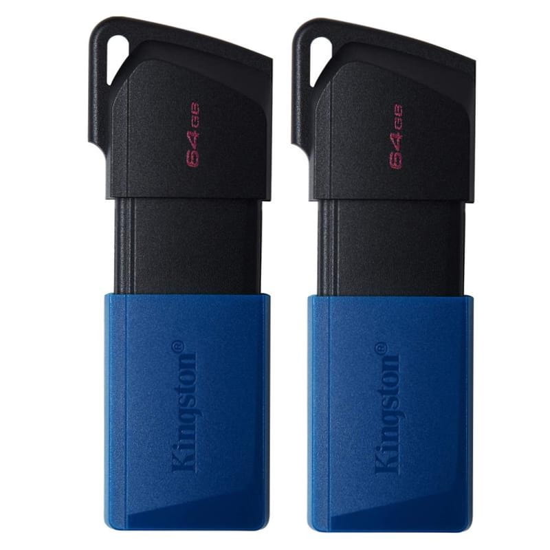 Флеш-накопичувач USB3.2 2x64GB Kingston DataTraveler Exodia M Black/Blue (DTXM/64GB-2P)