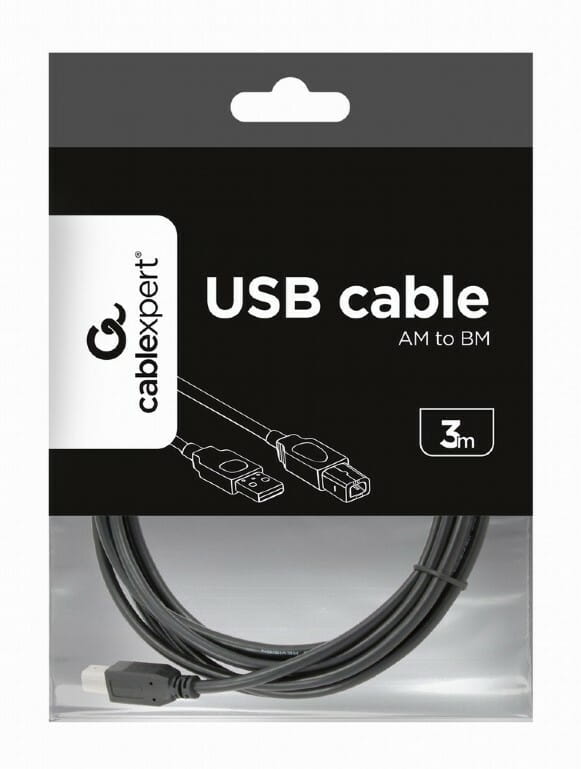 Кабель Cablexpert USB - USB Type-B V 2.0 (M/M), 1.8 м, черный (CCP-USB2-AMBM-6)