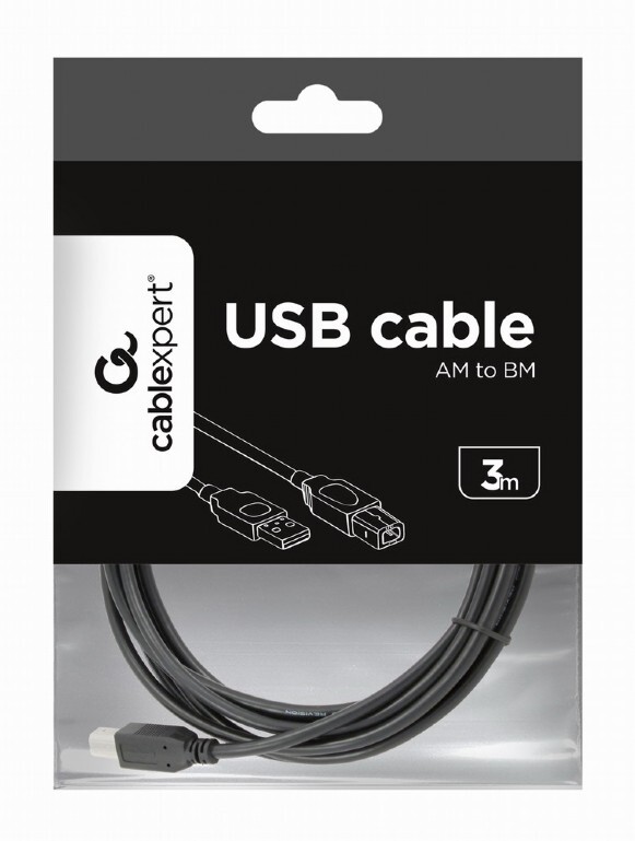 Кабель Cablexpert USB - USB Type-B V 2.0 (M/M), 3.0 м, черный (CCP-USB2-AMBM-10)