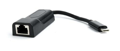 Фото - Кабель Cablexpert Адаптер  USB Type-C - RJ-45 (M/F), 0.15 м, чорний  (A-CM-LAN-01)
