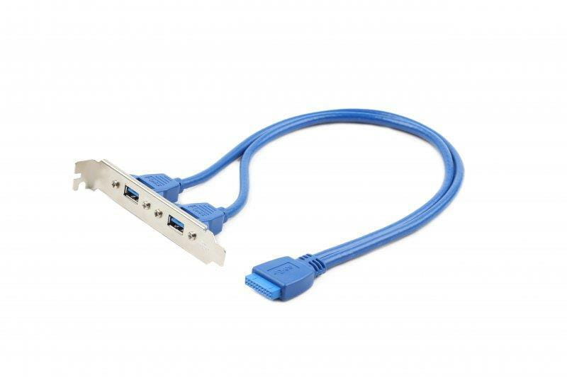 Планка расширения Cablexpert USB - 10-pin (F/M), 0.44 м, синий (CC-USB3-RECEPTACLE)