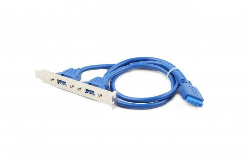Планка расширения Cablexpert USB - 10-pin (F/M), 0.44 м, синий (CC-USB3-RECEPTACLE)
