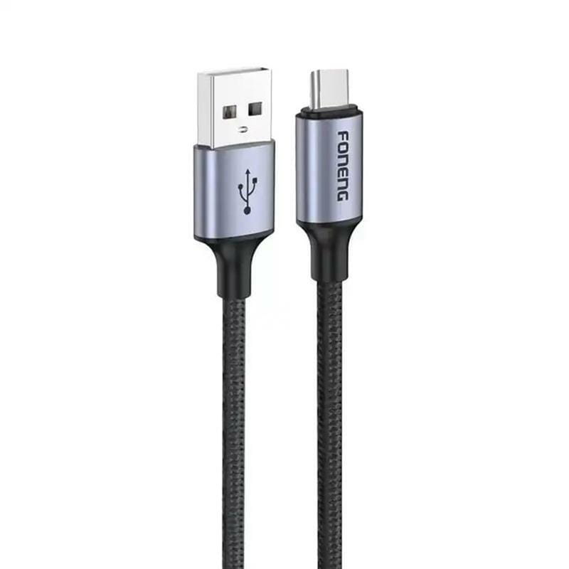 Кабель Foneng X95 Metal Head Braided Cable USB - USB-C 3A 1.2м Black (X95-CA-TC)