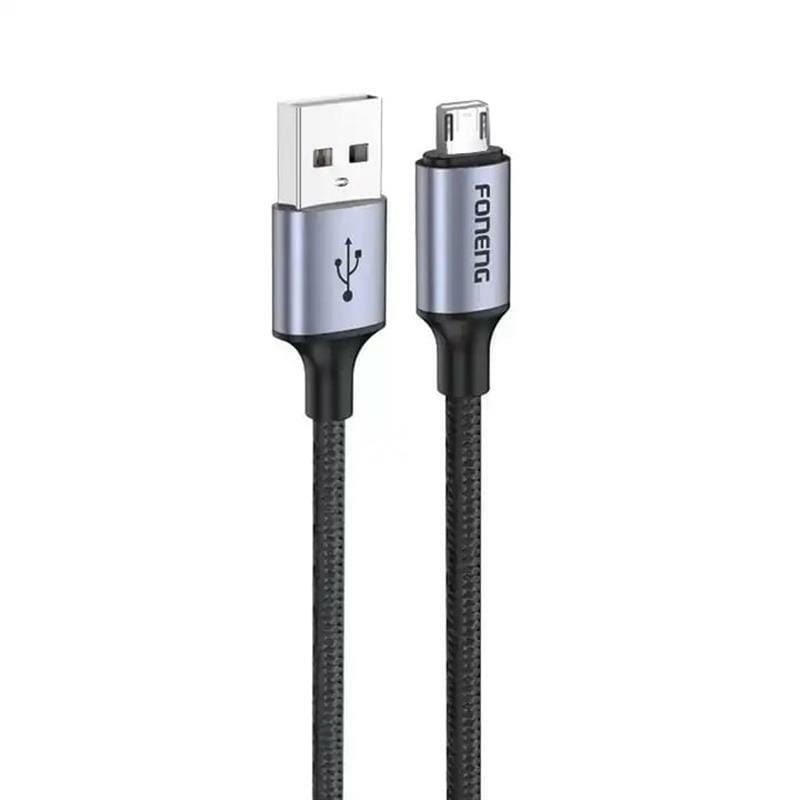 Кабель Foneng X95 Metal Head Braided Cable USB - micro USB 3A 1.2м Black (X95-CA-MU)