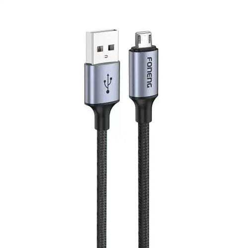 Фото - Кабель Foneng   X95 Metal Head Braided Cable USB - micro USB 3A 1.2м Black ( 