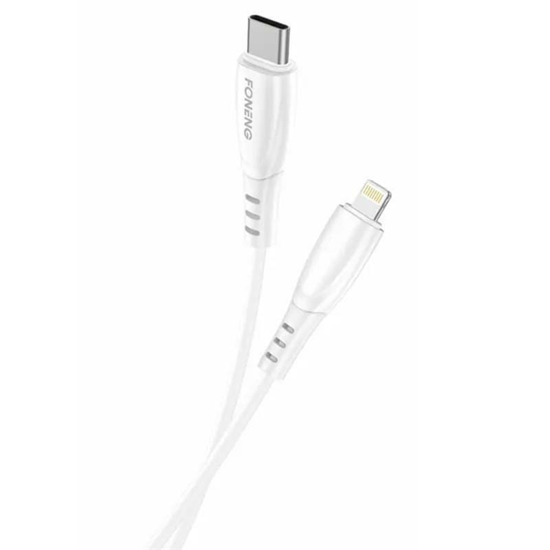 Кабель Foneng X75 USB-C - Lightning, 1 м, White (X75-CA-TCIP)