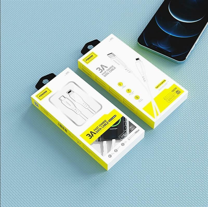 Кабель Foneng X75 USB-C - Lightning (M/M), 1 м, White (X75-CA-TCIP)