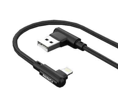Кабель Foneng X70 90-degree Angle Gaming Cable (3A) USB - Lightning, 1 м, Black (X70-CA-DAG-IP)