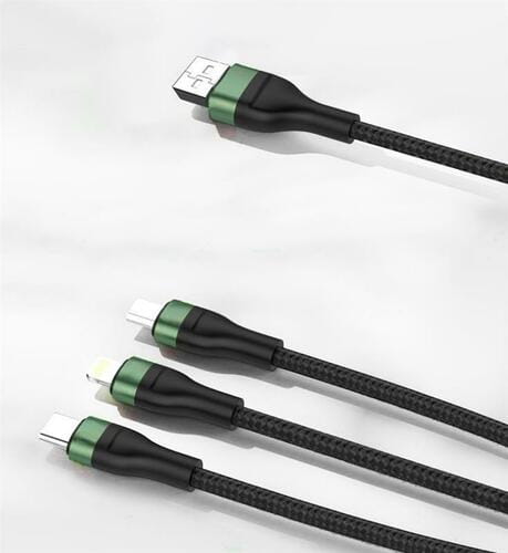 Photos - Cable (video, audio, USB) Foneng Кабель  X78 1.2M 3-in-1  USB - Lightning + micro USB + USB-C, 1 (66W)