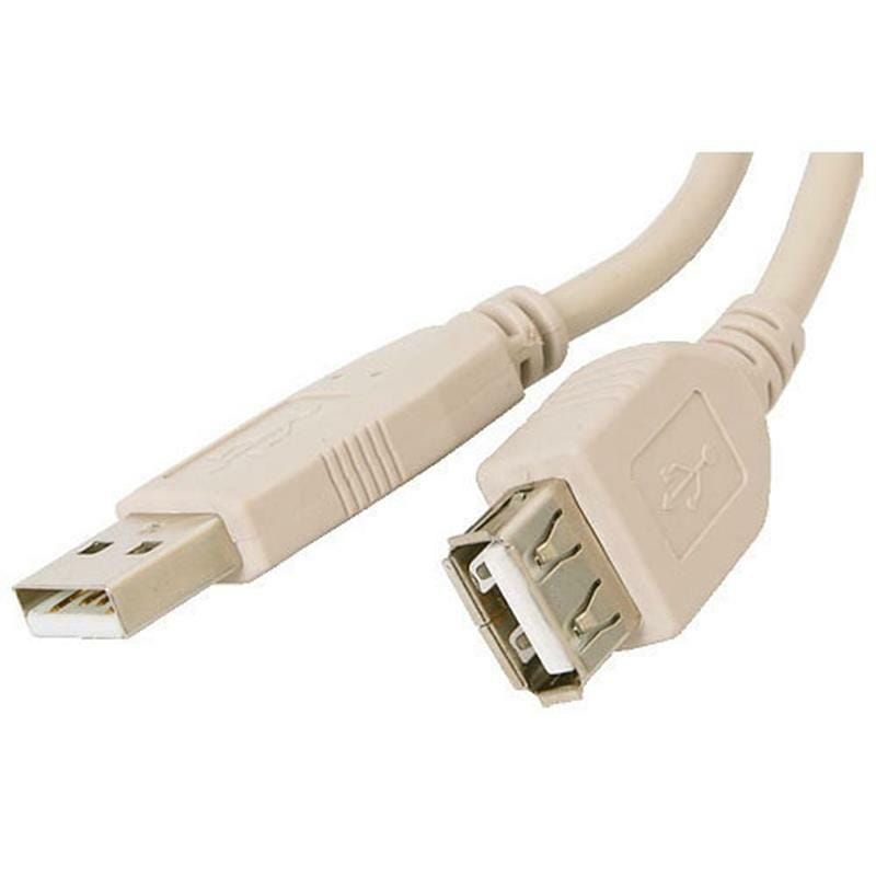 Кабель Atcom USB - USB V 2.0 (F/M), удлинитель, 1.8 м, ferrite core, белый (3789)