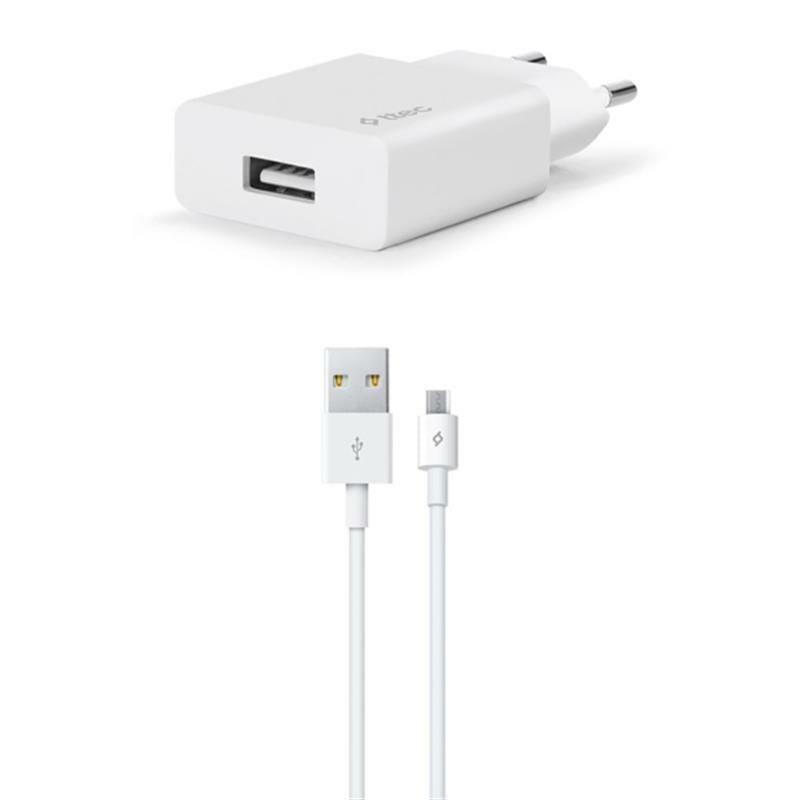 Мережевий зарядний пристрій Ttec SmartCharger USB 2А White (2SCS20MB) + кабель microUSB