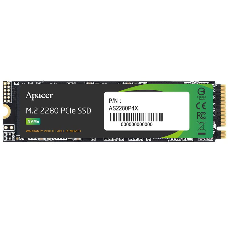 Накопитель SSD  256GB Apacer AS2280P4X M.2 2280 PCIe 3.0 x4 3D TLC (AP256GAS2280P4X-1)