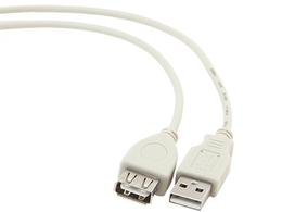 Кабель Cablexpert USB - USB V 2.0 (M/F), 0.75 м, белый (CC-USB2-AMAF-75CM/300)