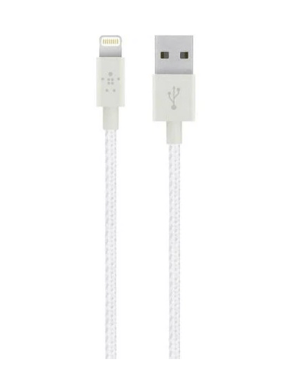 Кабель Belkin Mixit Metallic USB-Lightning, 1.2 м White (F8J144-04-WHTTM)