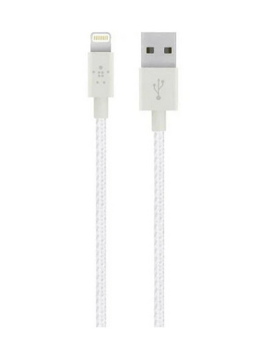 Photos - Cable (video, audio, USB) Belkin Кабель  Mixit Metallic USB-Lightning, 1.2 м White  (F8J144-04-WHTTM)