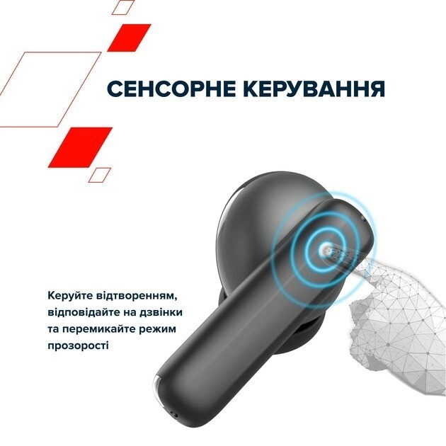 Bluetooth-гарнитура Canyon OnGo TWS-10 ANC ENC Dark Grey (CNS-TWS10BK)