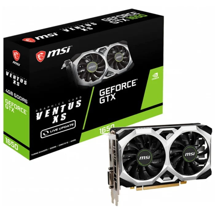 Видеокарта GF GTX 1650 4GB GDDR6 Ventus XS V1 MSI (GeForce GTX 1650 D6 VENTUS XS V1)