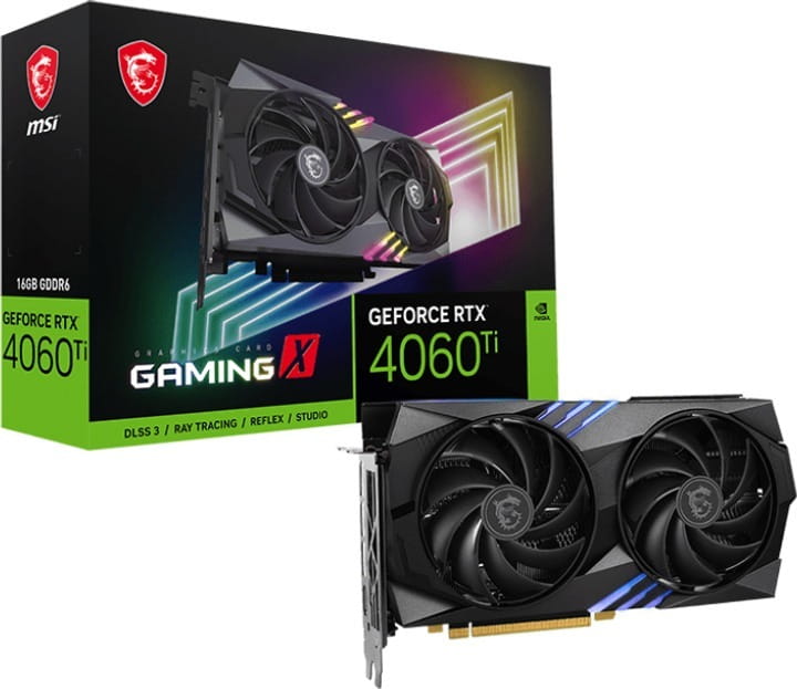 Видеокарта GF RTX 4060 Ti 16GB GDDR6 Gaming X MSI (GeForce RTX 4060 Ti GAMING X 16G)