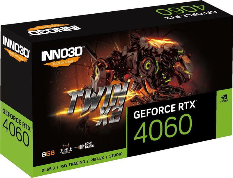 Видеокарта GF RTX 4060 8GB GDDR6 Twin X2 Inno3D (N40602-08D6-173051N)