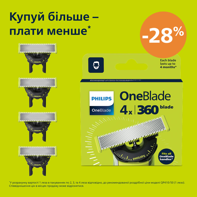 Змінне лезо Philips OneBlade 360 QP440/50