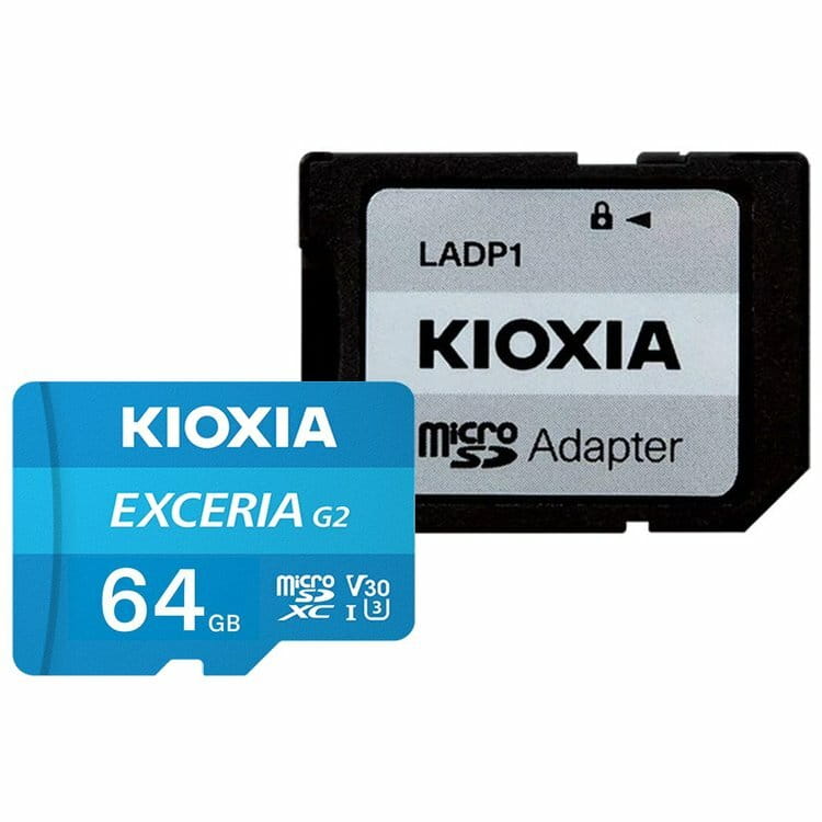 Карта пам`ятi MicroSDXC  64GB UHS-I/U3 Class 10 Kioxia Exceria G2 R100MB/s (LMEX2L064GG2) + SD-адаптер