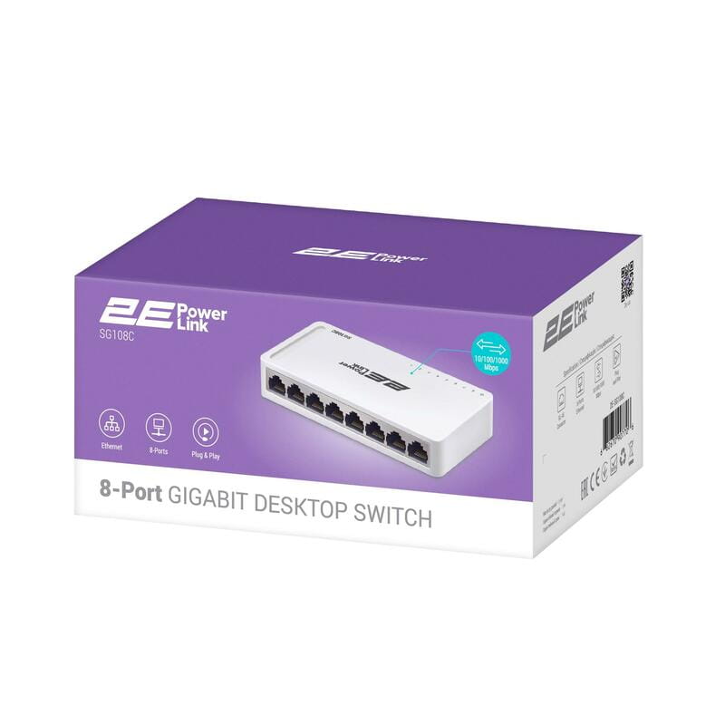Комутатор 2E PowerLink SG108C (8xGE, некерований)