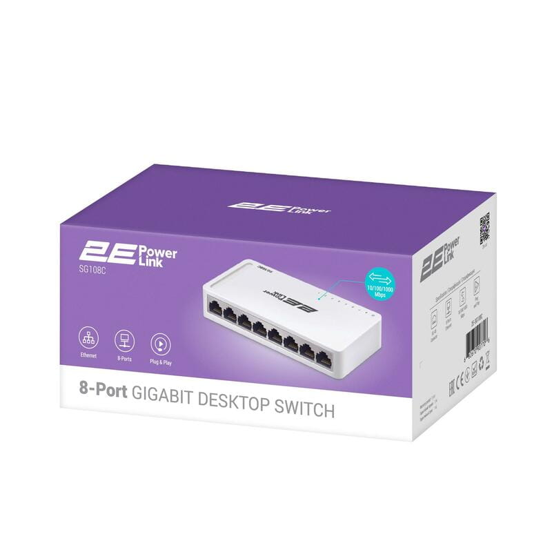 Коммутатор 2E PowerLink SF108C (8xFE, неуправляемый)