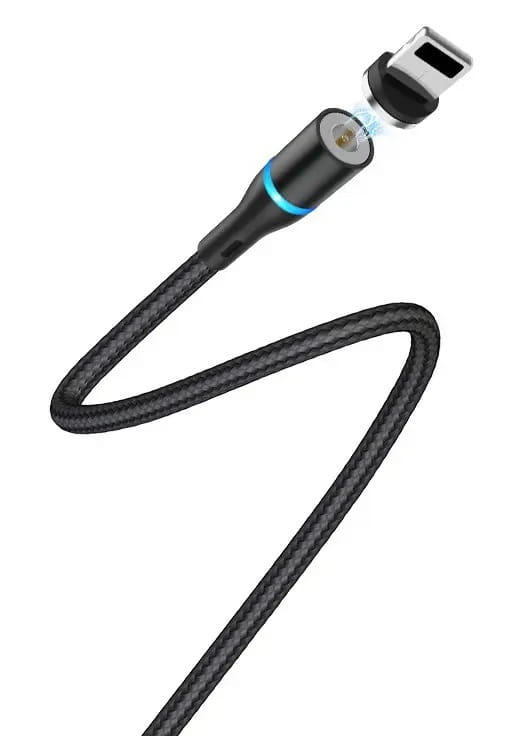 Кабель Borofone BU16 USB - Lightning (M/M), 1.2 м, магнитный, Black (BU16LB)
