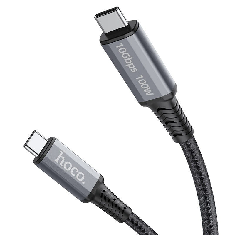 Кабель Hoco US01 USB Type-C - USB Type-C (10Gbps), 100W, 1.8 м, Black (US0118B)