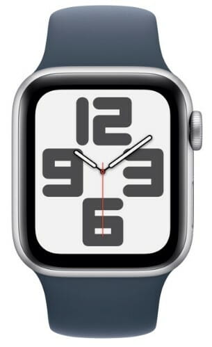Смарт-часы Apple Watch SE GPS 44mm Silver Aluminium Case with Storm Blue Sport Band - M/L (MREE3QP/A)