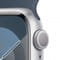 Фото - Смарт-годинник Apple Watch Series 9 GPS 41mm Silver Aluminium Case with Storm Blue Sport Band - M/L (MR913QP/A) | click.ua