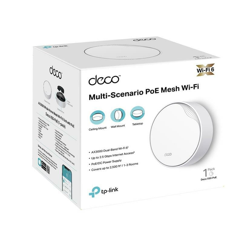 WiFi Mesh система TP-Link Deco X50 PoE (1-pack)