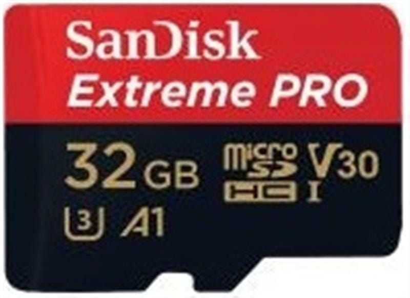 Карта памяти MicroSDHC  32GB UHS-I/U3 Class 10 SanDisk Extreme Pro A1 + SD-адаптер R100/W90MB/s (SDSQXCG-032G-GN6MA)