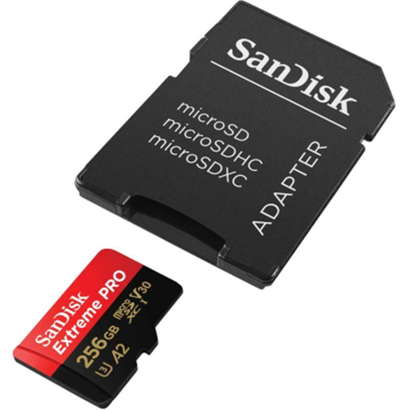 Карта памяти MicroSDXC 256GB UHS-I U3 R200/W140MB/s SanDisk Extreme Pro V30 + SD-адаптер (SDSQXCD-256G-GN6MA)